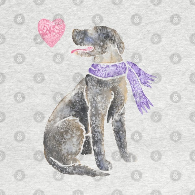 Watercolour Irish Wolfhound by animalartbyjess